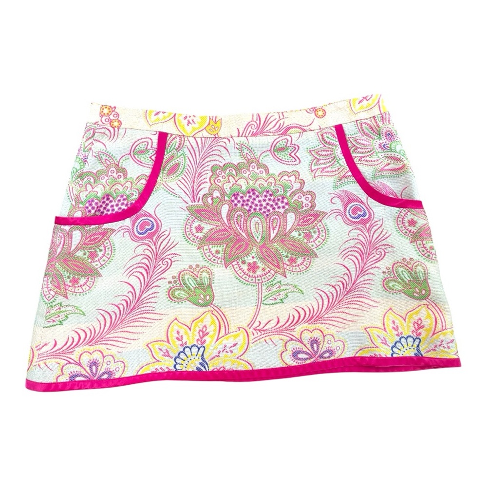 Matthew Williamson Pink and Green Floral Mini Skirt Sz. 14 UK